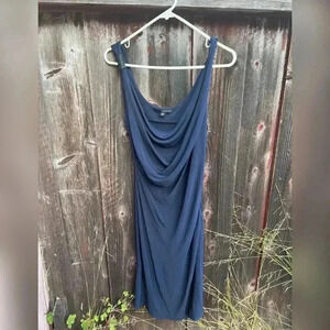 Jay Godfrey Drape Slouchy Navy Dress